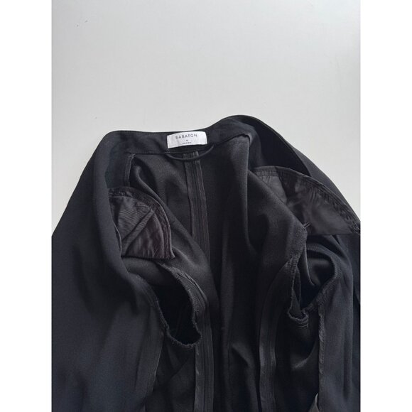 Aritzia BABATON Power Waist Black Crepe Open Cropped Blazer Jacket, Size 4 - Picture 8 of 15
